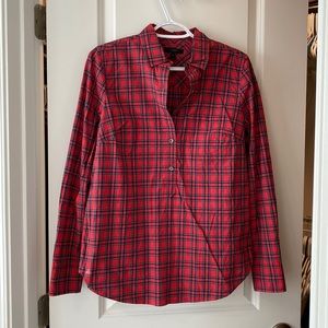 JCrew plaid shirt 3/4 button up. Size 4